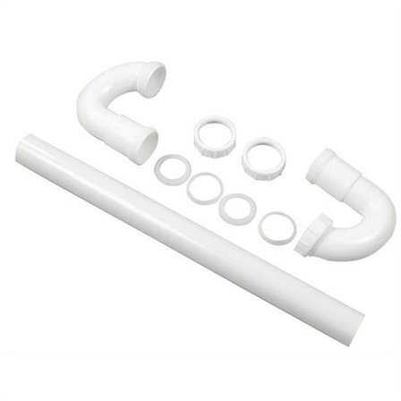 Danco 94007 S-Trap, 1-1/2 in, Slip, Plastic, White