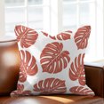 thumbnail image 5 of Throw Pillow Covers 24x24 Inch, Red Monstera Leaf Decorative Pillow Cases for Couch Sofa Bed, Tropical Plant Foliage Botanical Boho Cotton Linen Square Home Decor Pillowcases with Hidden Zipper, 5 of 9