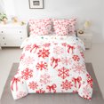 thumbnail image 2 of Homewish Kawaii Ribbon Bowknot Girl Boy 7-Piece Twin Bedding Sets,Winter Snowflake Bedding Comforter Set,Merry Christmas Breathable Sheet Sets,Super Cozy Room Decor,Reversible, 2 of 8