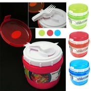 AllTopBargains INSULATED FOOD JAR THERMO HOT COLD FOOD LUNCH BAG CONTAINER BOWL SPOON FORK 10OZ