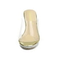 thumbnail image 6 of BLISSFUL STEP Women's Sandals Block Heels Clear Platform Slides Sandals, 6 of 7