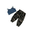 thumbnail image 3 of Kiapeise 2Pcs Toddler Girl Casual Button Down Denim  Tops+Camouflage Pants Set, 3 of 8