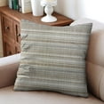 thumbnail image 4 of Grey and Beige Farmhouse Striped Throw Pillow Covers, 18 x 18 Inch (Pack of 2), Ideal for Bedroom & Living Space, 4 of 7
