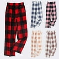 thumbnail image 6 of Women Plush Pajama Pants Buffalo Plaid Fluffy Flannel Pants Comfy Loose Soft Pj Pants Sleepwear, 6 of 6