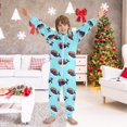 thumbnail image 6 of Whales Pattern One Piece Pajamas Soft Jumpsuit Cozy Sleep and Play Romper Zipper and Pockets 9Y-11Y, 6 of 7