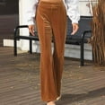 thumbnail image 3 of BAETEUY Women Corduroy Pants High Waist Flared Leg Casual Pants, 3 of 8
