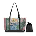 thumbnail image 7 of FORMRS Canvas Laptop Tote Bag for Women with 15.6" Computer Compartments Shoulder Handbag, Green Window Sea, 7 of 7