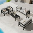 thumbnail image 2 of CozyHom 2 Pcs Outdoor Patio Metal Sofa Furniture Set Aluminum Armchair With Cushions Individual Sofa Cozy Chair for Garden, Gray, 2 of 7
