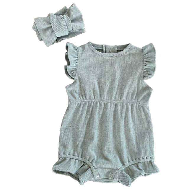 Combinaison Sans Manches pour Fille Vêtements d'Été 0 1 An
