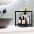 thumbnail image 2 of 2 Tier Corner Display Rack Multipurpose Shelving Unit, Pot Rack Storage Organizer, Stainless Shelves, Corner Shelves Shelf Storage Organizer for Bathroom Kitchen Bedroom(Black) Black 2 Tier, 2 of 7
