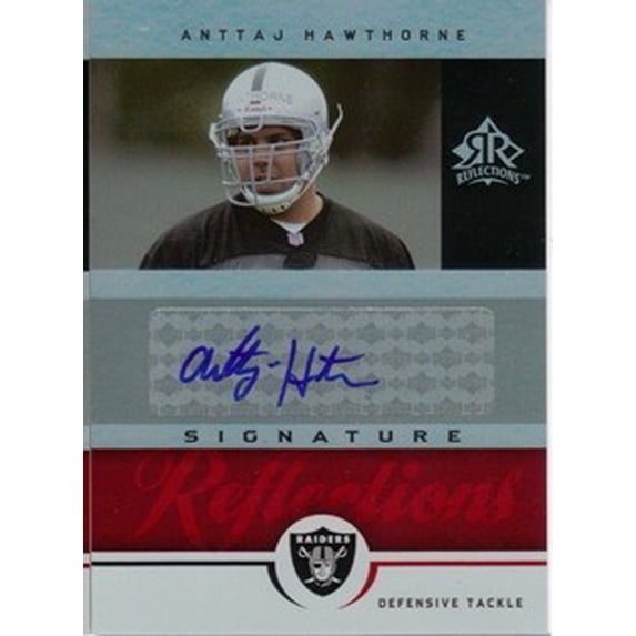 2005 Reflections Signature Reflections Red #SRAH Anttaj Hawthorne AUTO NFL Football Trading Card