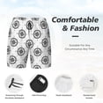 thumbnail image 3 of Yiaed Retro Compass Print Mens Swim Trunks Bathing Suit Compression Liner Beach Swim Shorts Swimwear Quick Dry Zipper Pocket No-Chafing Board Short-Large, 3 of 6
