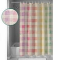 thumbnail image 3 of Purple Pink Plaid Shower Curtains for Bathroom Waterproof Fabric Bath Curtains Decor Bath Tub Curtain Yellow Green Red Turquoise Colorful Decorative Shower Curtain Sets with 12 Hooks, 72x72 Inch, 3 of 6