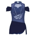thumbnail image 4 of Eandarui Big Girls' Gymnastic Dance Leotard Hollow Back Ballet Dress Activewear Off-shoulder Camisole Dark Blue 14, 4 of 8