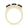 thumbnail image 2 of ANGARA Natural 3 Ct Aeon Three Stone Sapphire Hexagonal Engagement Ring in 14K Yellow Gold for Women (Size-6mm) | September Birthstone, Anniversary, Jewelry Gift for Women | Natural Sapphire Ring, 2 of 9