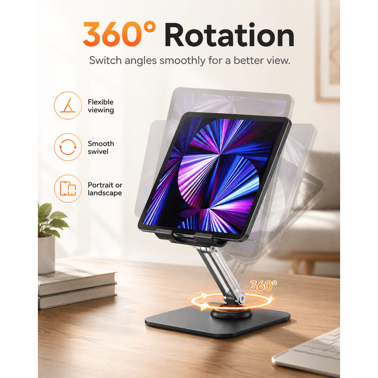 ETEPEHI Tablet Stand, 360° Rotating Adjustable Desk Holder photo 2