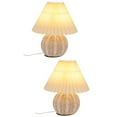 thumbnail image 1 of SUTENGDA 2 Ensembles Lampe de Table en Osier Plissé Bureau Lumière Décorative, 1 of 8