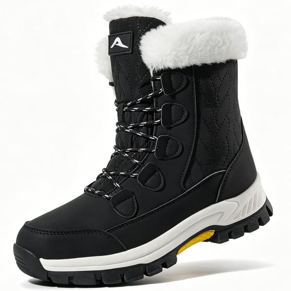 Ecetana Snow Boots For Women Winter Waterproof Shoes Thickened Faux Fur Lined Frosty Warm Outdoor Boots