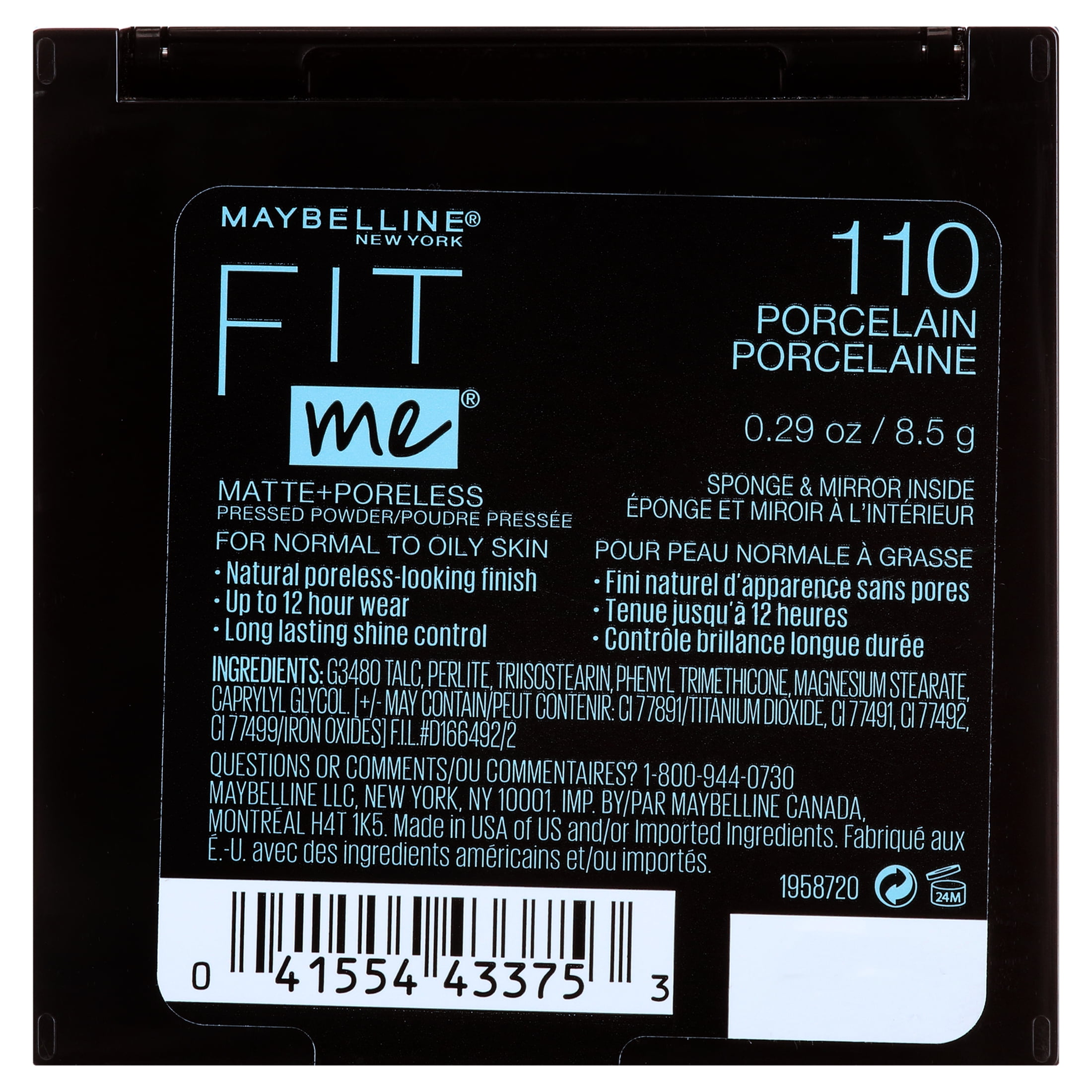 (3 pack) Maybelline Fit Me Matte Poreless Pressed Face Powder Makeup, Porcelain , 0.29 oz