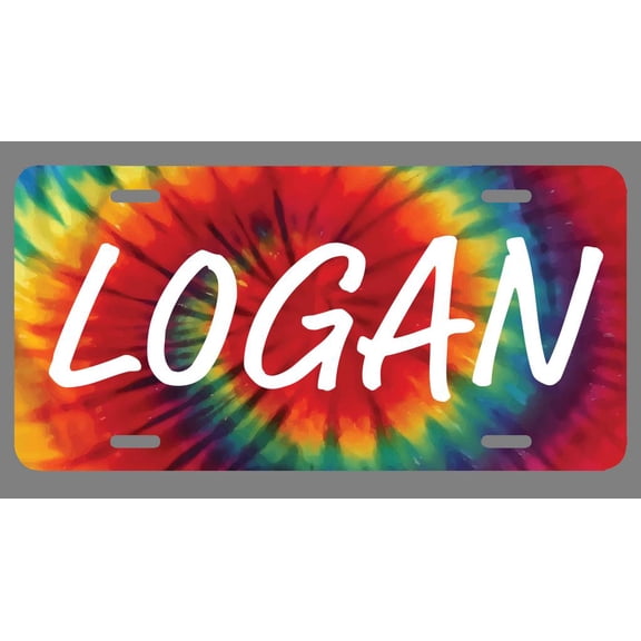 Logan Name Tie Dye Style License Plate Tag Vanity Novelty Metal | UV Printed Metal | 6-Inches By 12-Inches | Car Truck RV Trailer Wall Shop Man Cave | NP1779