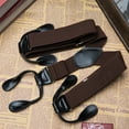 thumbnail image 5 of Buyless Fashion Button End Suspenders for Men - 48" Adjustable Straps 1 1/4" - Y Shape - 5113-Brown, 5 of 7