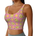 thumbnail image 2 of Goofa Avocado And Sun Printed Sports Bras for Women, High Impact Running Bra Workout Crop Tank Tops Longline Sports Bra Push up-Large, 2 of 9