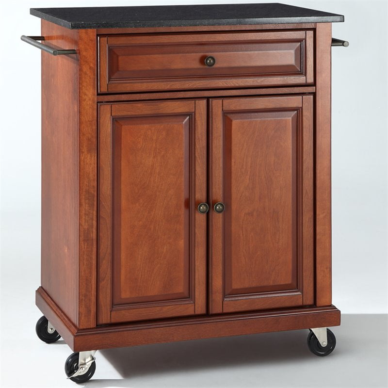 Crosley Furniture Solid Black Granite Top Portable Kitchen Cart
