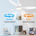 thumbnail image 6 of ALKAFY 52-inch White Modern Ceiling Fan for Living Room, Bedroom with LED Light, Remote Control, 3 ABS Blades, 1520 LM, 6-Speed Quiet DC Motor, 6 of 12