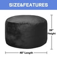 thumbnail image 3 of Yeshouse Sillón tipo puf, puf gigante de 1,20 m para adultos y adolescentes, puf relleno de espuma con funda de terciopelo, gran puf redondo y suave, sofá tipo puf para sala de estar, 3 of 7