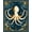 Navy Blue Gold Cream, Pattern 1, variant on ODIKA Octopus Koi Cartoon Pirate Tentacle Nautical Creature Bathroom for Dining Room, Under Table, Office, Non-Slip Chair-Friendly Floor
