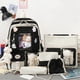 thumbnail image 3 of 5Pcs Kawaii Backpack Casual Bags Cute Aesthetic Backpacks with Tote Handbag Pencil Pen Case Pouch,with Cute Bear Pendant Pins (Black), 3 of 3