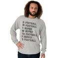 thumbnail image 4 of Bored Football Sport Schedule Men's Big & Tall Long Sleeve Graphic Tee Brisco Brands 3X, 4 of 5