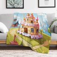 thumbnail image 5 of Cartoon Birthday Cake Soft Cozy Warm, Lightweight And Plush Flannel Throw Blankets - Perfect for Couch, Bed, Travel, 5 of 7