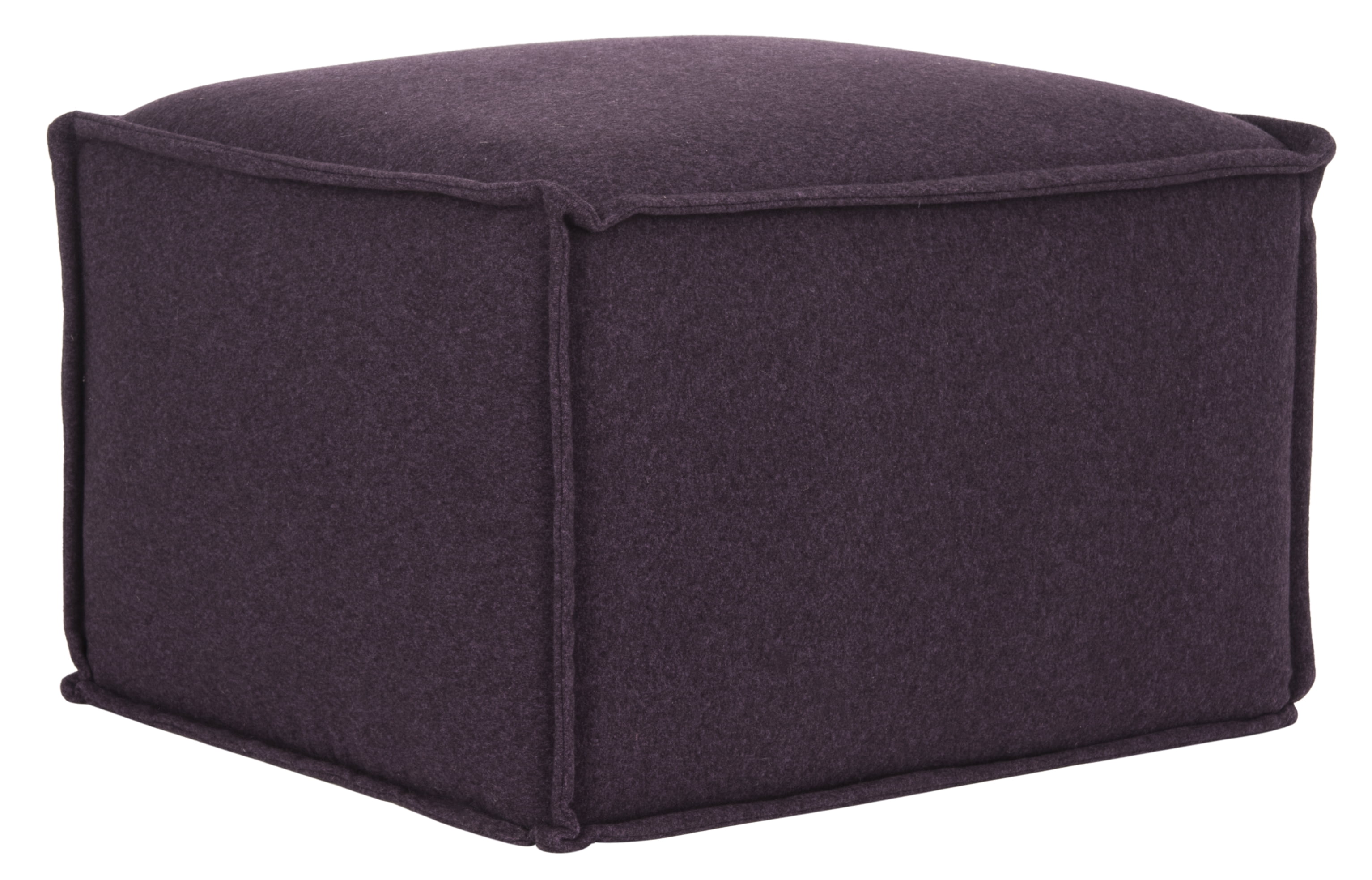 SAFAVIEH Elaine Solid Plush Upholstered Pouf, Plum