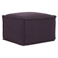 thumbnail image 2 of SAFAVIEH Elaine Solid Plush Upholstered Pouf, Plum, 2 of 9