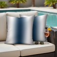thumbnail image 4 of Gray Navy Blue Outdoor Waterproof Pillow Covers, Modern Gradient Geometric Decorative Square Throw Pillowcase Sofa Cushion Sham for Patio/Couch/Chair, 16"x16" 2 Pack, 4 of 8