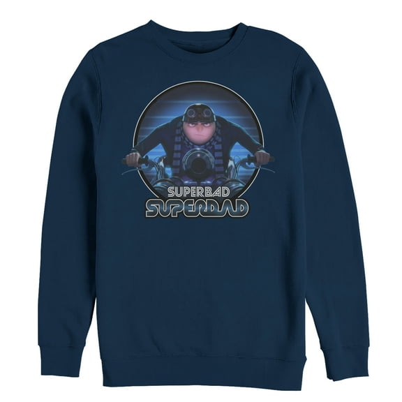 Men's Despicable Me Superbad Super Dad Sweatshirt Navy Blue 2X Large