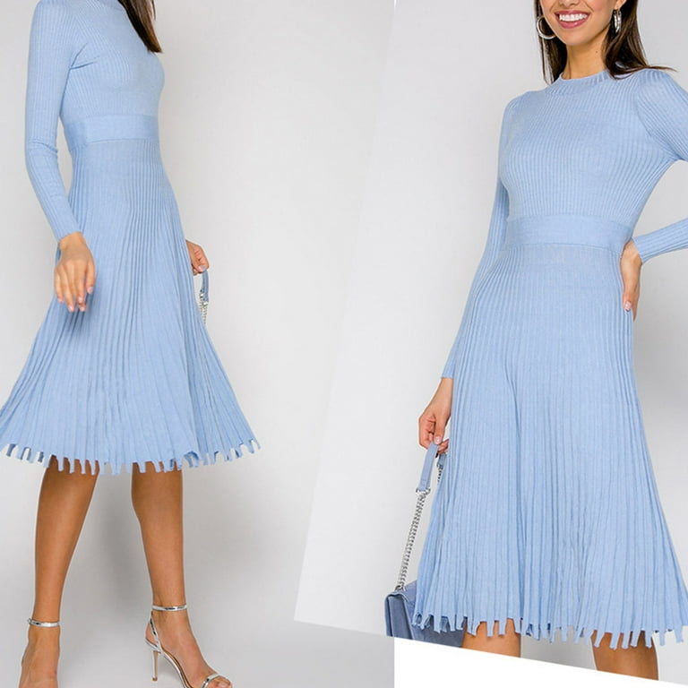 mock neck ribbed asymmetrical hem sweater midi dress ASTR the Label Arwyn Sweater Dress in Charcoal
