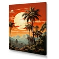 thumbnail image 2 of Designart "Tranquil Tangerine Twilight In The Tropics" Palms & Palm Trees Wall Art Living Room, 2 of 7