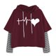 thumbnail image 1 of Mujeres Casual Loved Impreso Con Capucha Cordón Jersey Patchwork Rayas Manga Larga Tops Sudaderas Cortas Fridja fksj4567, 1 of 3