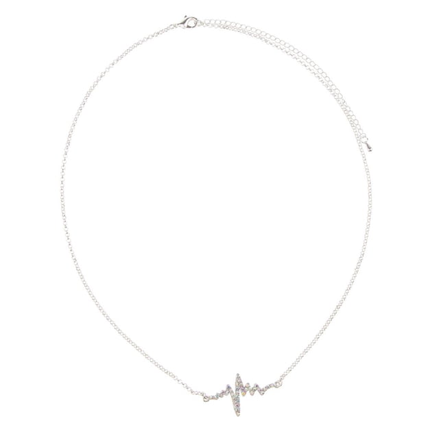 Collar con colgante de del corazón creativo, joyería para mujer #9 plata-AB Color -AB Color Hugo Collar colgante