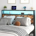 Huloretions Full Size Headboard With LED Lights & Outlets,Adjustable