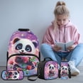 thumbnail image 2 of Yspwyqan Cute Panda Backpack Set for Middle School, Galaxy Rose Girls Backpack Lunchbox Set 4Pcs, 17 Inch Large Capacity Adjustable Straps Bookbag for Hiking Back to School, 2 of 7