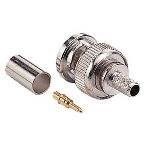 ACCL RG59/62 BNC Male Crimp-on Connector 3pcs, 1 Pack