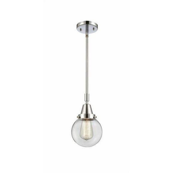 447-1S-PC-G202-6-Innovations Lighting-Beacon - 1 Light Stem Hung Mini Pendant-10.63 Inch Tall and 6 Inch Wide-Polished Chrome Finish-Clear Glass Color