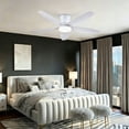 thumbnail image 4 of PHORUS 48" Flush Mount Ceiling Fan with LED Light, Quiet DC Motor, Remote & App Control, 6-Speed Reversible Indoor Ceiling Fan for Bedroom and Living Room,White, 4 of 10
