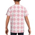 thumbnail image 5 of Wukai Plaid Heart Youth Unisex Short Sleeve T-Shirt for Boys, Girls, Teens, and Kids-Large, 5 of 7