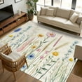thumbnail image 3 of Spring Floral Area Rugs 8x10 for Living Room, Summer Farmhouse Vintage Botanical Non Slip Washable Rug Runner, Low Pile Indoor Floor Carpet Mat Bathroom Rugs for Bedroom, Kids Room, 3 of 9