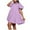 Purple, variant on Beach Dresses for Women Knee-Length Black Plus Size Short Sleeve Solid Flutter Shirt Dresses Girl Dresses L