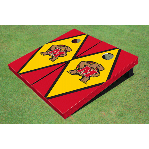 University of Maryland Yellow and Red Matching Diamond Cornhole Boards